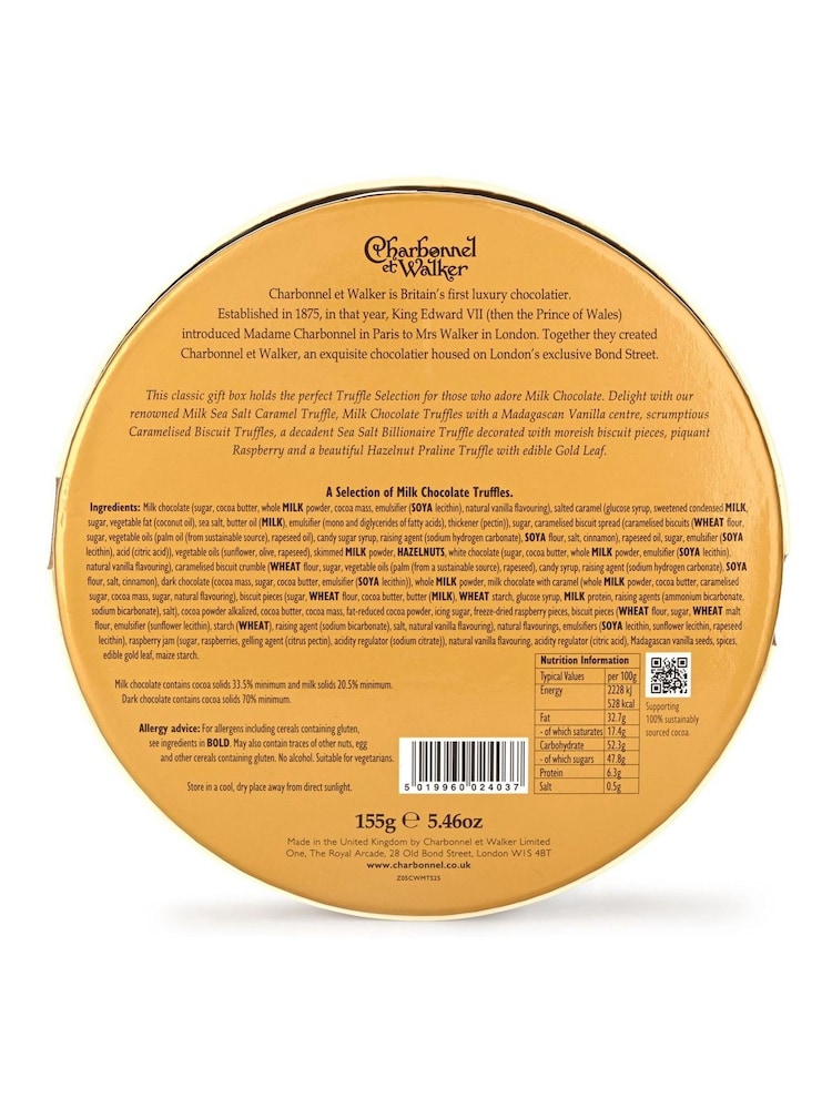 Charbonnel et Walker 155g Milk Chocolate Truffle Selection 2025 - Image 2 of 2 Charbonnel et Walker 155g Milk Chocolate Truffle Selection 2025 - Image 2 of 2