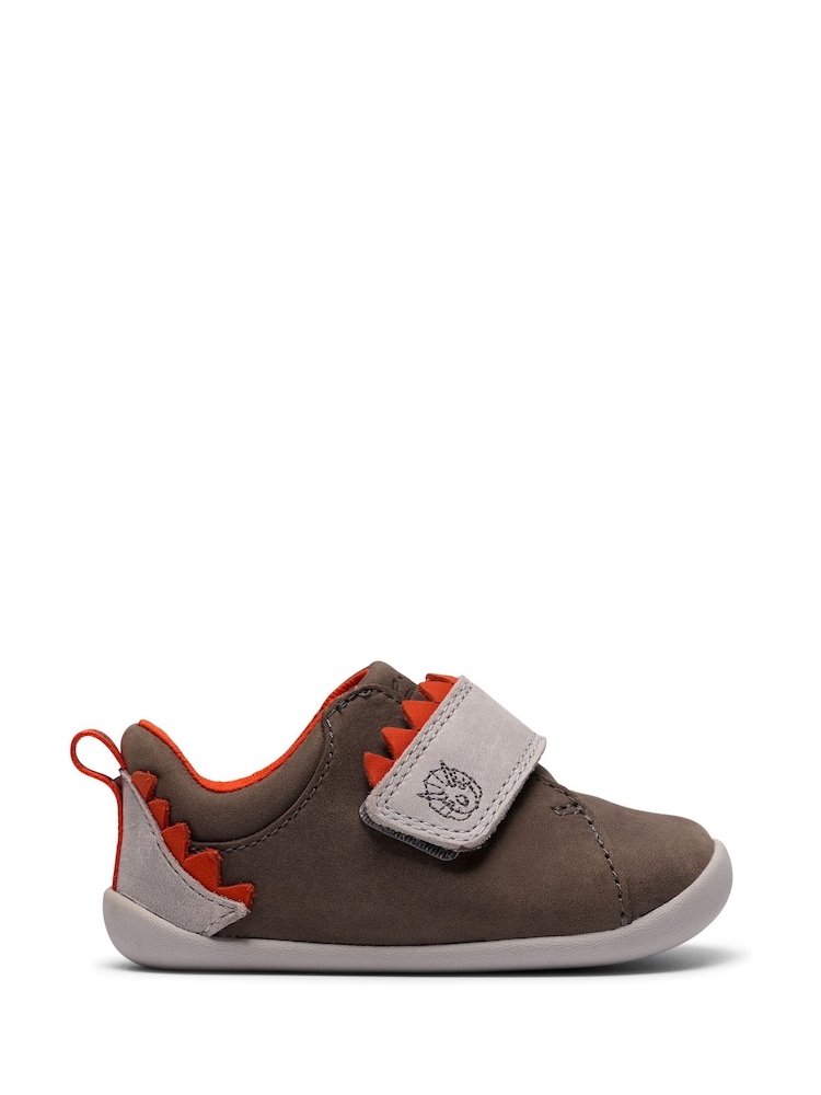 Clarks Grey First Walkers Roamer Rex Shoes - Image 1 of 5