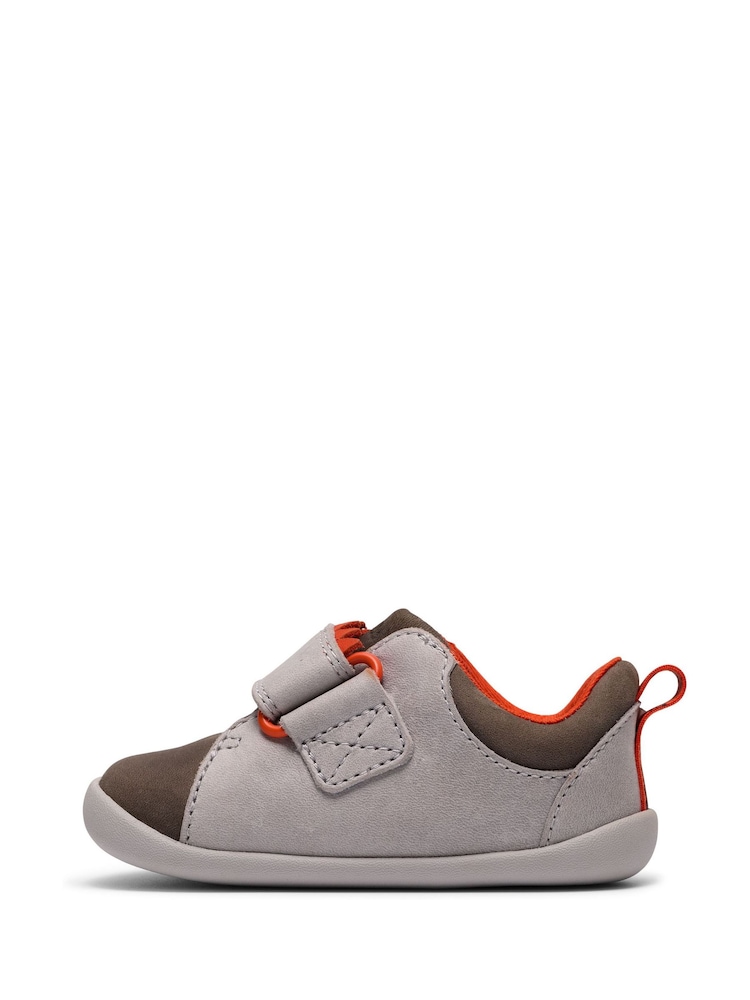Clarks Grey First Walkers Roamer Rex Shoes - Image 2 of 5