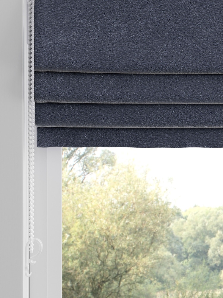 Blue Embossed Made to Measure Roman Blinds - Image 2 of 6