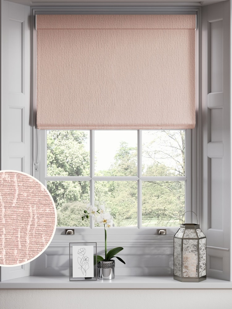 Pink Chenille Made to Measure Roman Blinds - Image 1 of 6