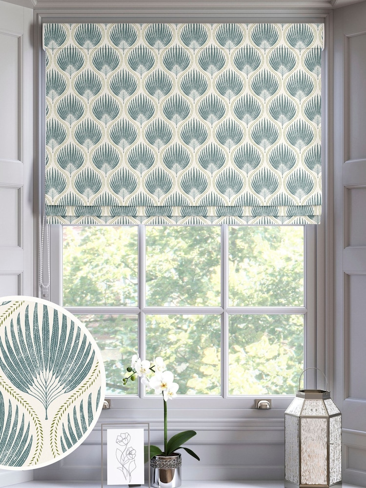 Blue Poale Made to Measure Roman Blind - Image 1 of 6 Blue Poale Made to Measure Roman Blind - Image 1 of 6
