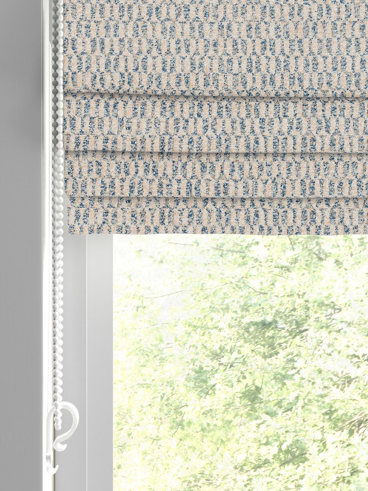 Blue Small Geo Made to Measure Roman Blind - Image 2 of 6 Blue Small Geo Made to Measure Roman Blind - Image 2 of 6