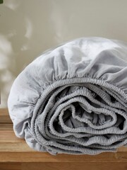Martex Ice Blue Touch Of Linen Fitted Sheet - Image 2 of 6