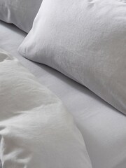 Martex Ice Blue Touch Of Linen Fitted Sheet - Image 3 of 6
