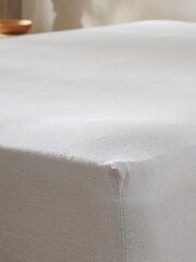 Martex Ice Blue Touch Of Linen Fitted Sheet - Image 4 of 6