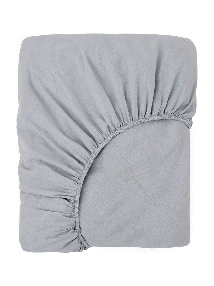 Martex Ice Blue Touch Of Linen Fitted Sheet - Image 6 of 6