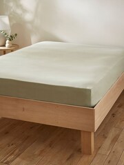 Martex Pistachio Green Touch Of Linen Fitted Sheet - Image 1 of 6