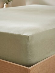 Martex Pistachio Green Touch Of Linen Fitted Sheet - Image 4 of 6