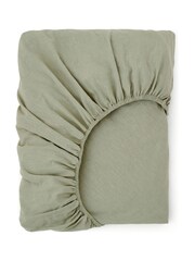 Martex Pistachio Green Touch Of Linen Fitted Sheet - Image 6 of 6