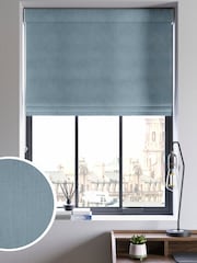 Blue Knit Made to Measure Roman Blind - Image 1 of 6