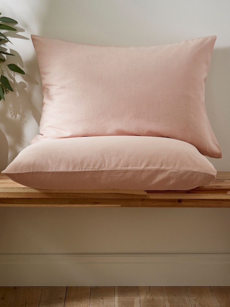 Martex Seashell Pink Touch Of Linen Pillowcases Pair - Image 1 of 8
