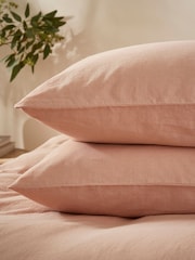 Martex Seashell Pink Touch Of Linen Pillowcases Pair - Image 6 of 8