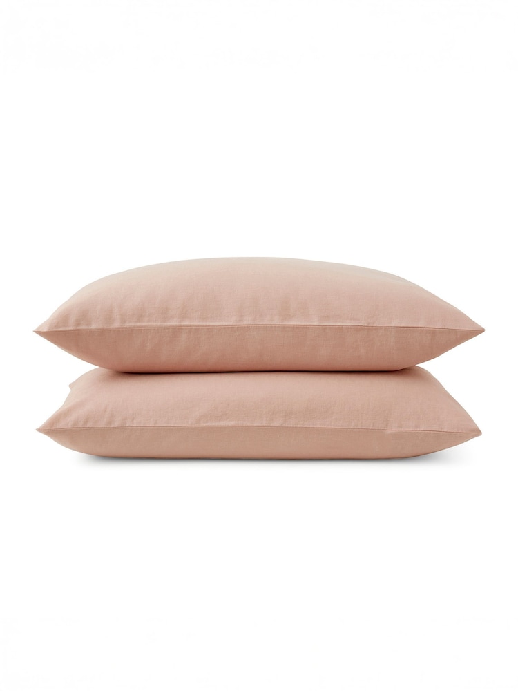 Martex Seashell Pink Touch Of Linen Pillowcases Pair - Image 8 of 8