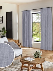 Blue Knit Made to Measure Curtains - Image 1 of 9