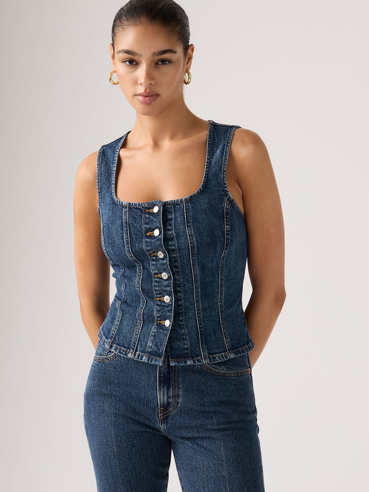 Levi's® Blue Sculpted Denim Top - Image 1 of 4