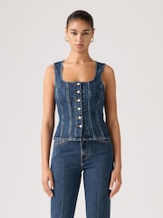 Levi's® Blue Sculpted Denim Top - Image 4 of 4