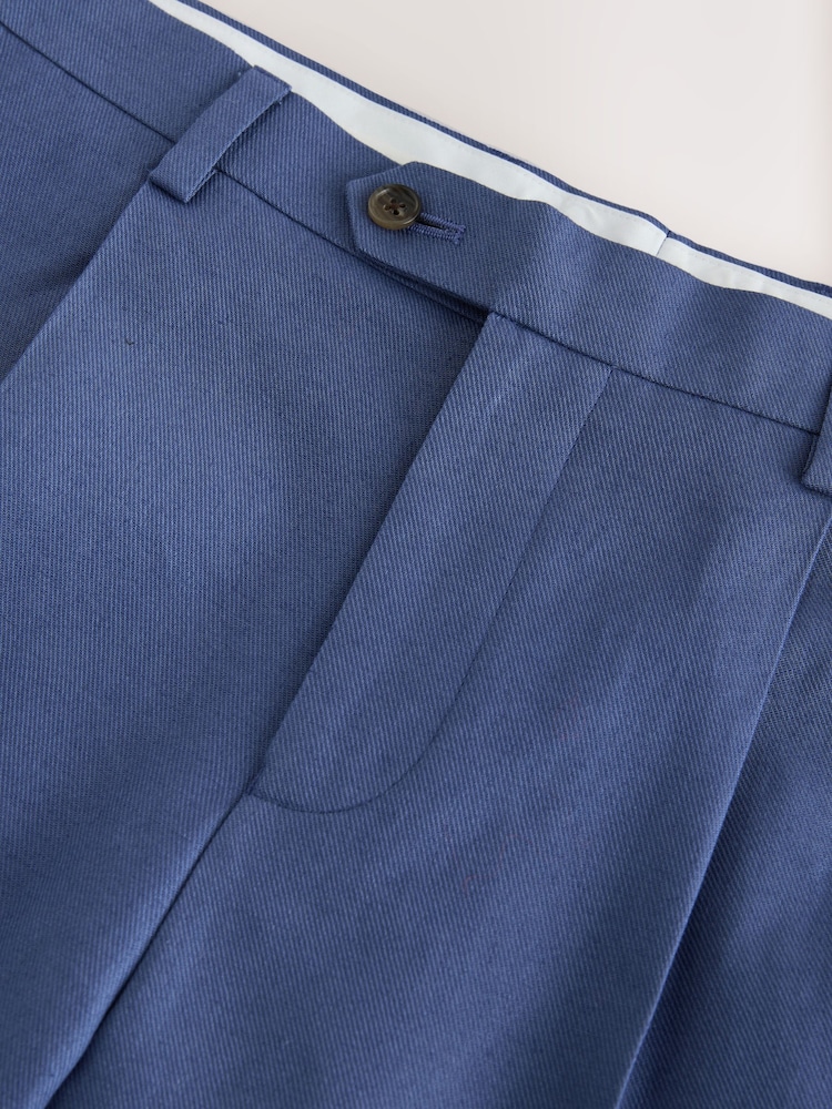 modra - Relaxed Fit Linen Blend Suit Trousers - Slika 8 iz 8