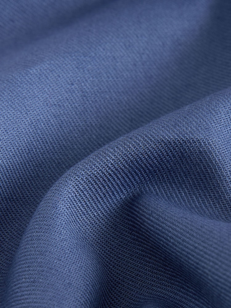 Blue Relaxed Fit Linen Blend Suit Trousers - Image 9 of 9