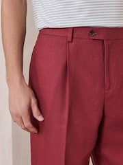 rdeča - Relaxed Fit Linen Blend Suit Trousers - Slika 4 iz 9