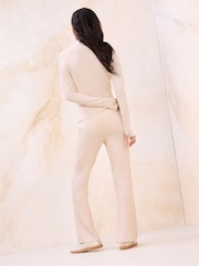 Lipsy Cream Fitted Scuba Long Trousers - Image 3 of 5