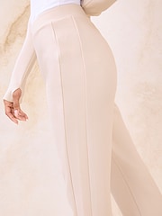 Lipsy Cream Fitted Scuba Long Trousers - Image 5 of 5