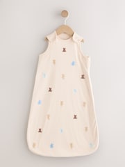 Neutral/Blue Embroidered Bears 1 Tog Sleeveless Baby Sleepbag - Image 1 of 7