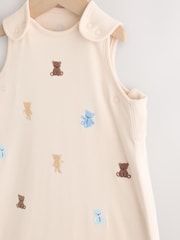 Neutral/Blue Embroidered Bears 1 Tog Sleeveless Baby Sleepbag - Image 3 of 7