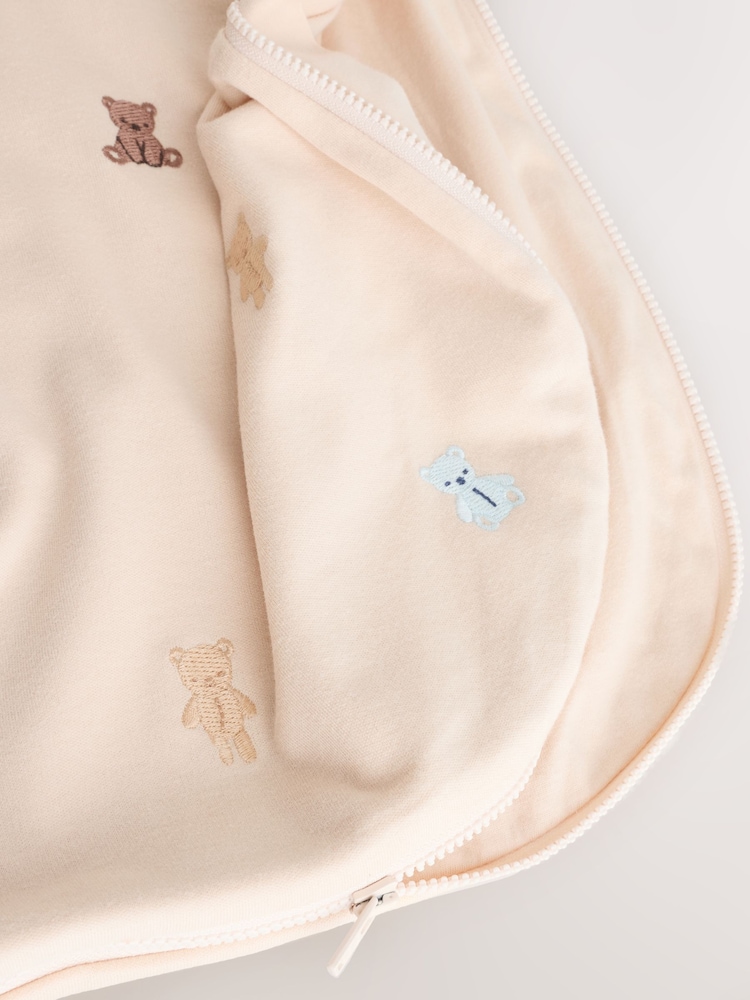 Neutral/Blue Embroidered Bears 1 Tog Sleeveless Baby Sleepbag - Image 7 of 7