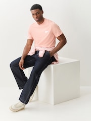Lacoste Pink Crocodile Print Cotton Loungewear T-Shirt - Image 2 of 5