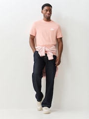 Lacoste Pink Crocodile Print Cotton Loungewear T-Shirt - Image 3 of 5