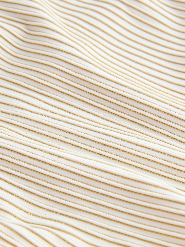 B by Ted Baker Λευκό Ολόσωμο μαγιό με έναν ώμο και έλεγχο κοιλιάς - Εικόνα 10 από 10