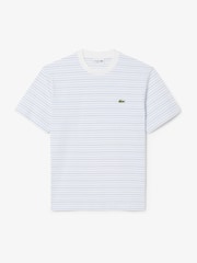 Lacoste Blue Classic Fit Striped Cotton T-Shirt - Image 1 of 3