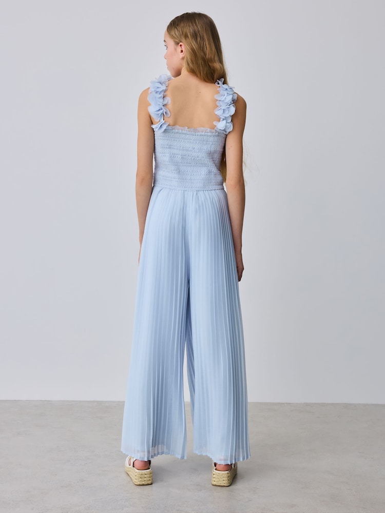 Baker by Ted Baker 3D Floral Strappy Pleated Wide Leg Jumpsuit - Image 2 of 10