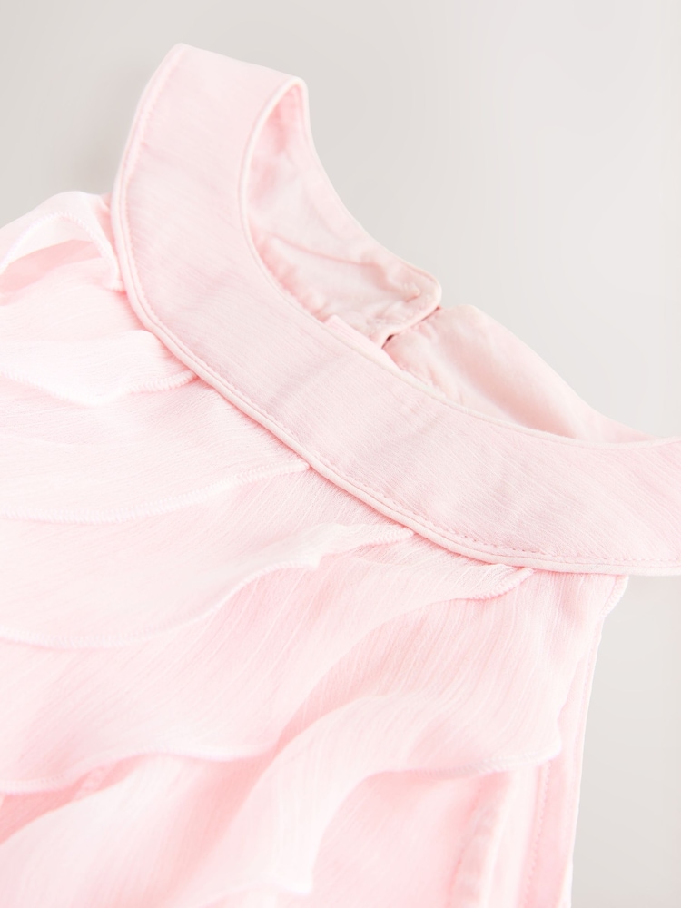 ვარდისფერი - Baker by Ted Baker Mesh Waterfall Halter Wide Leg Jumpsuit - სურათი 9 9-დან