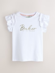 أزرق داكن/وردي - حزمة من 3 تيشرتات بقصّة واسعة مع تفاصيل كشكشة وطباعة غرافيك من Baker by Ted Baker - صورة 2 من 8
