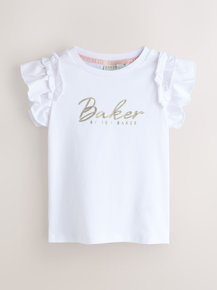 أزرق داكن/وردي - حزمة من 3 تيشرتات بقصّة واسعة مع تفاصيل كشكشة وطباعة غرافيك من Baker by Ted Baker - صورة 2 من 8
