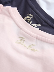 أزرق داكن/وردي - حزمة من 3 تيشرتات بقصّة واسعة مع تفاصيل كشكشة وطباعة غرافيك من Baker by Ted Baker - صورة 8 من 8