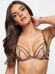 Ann Summers Animal Non Pad Plunge Sheer Desire  Illusion Mesh Non Pad Plunge Bra - Image 3 of 5