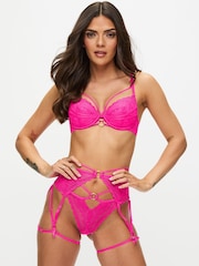Ann Summers Pink Bright Compelling Floral Embroidery Suspender Belt - Image 1 of 5