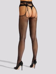 Ann Summers Black Geo Crotchless Fishnet Tights - Image 2 of 3