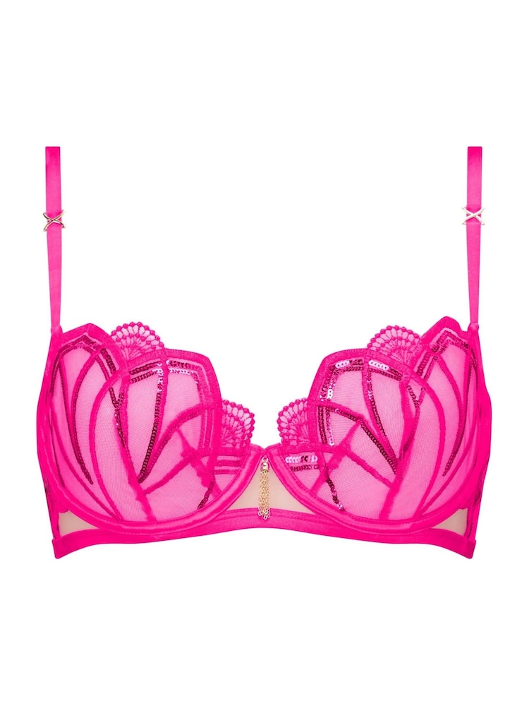Ann Summers Pink Non Pad Balcony Bright Desiring Decadence Bra - Image 6 of 6