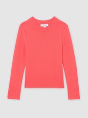 Reiss Coral Anya Wool-Blend Open-Stitch Jumper with Cashmere - Image 2 of 5