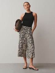 Black/Ecru Zebra Jersey Culottes - Image 1 of 7