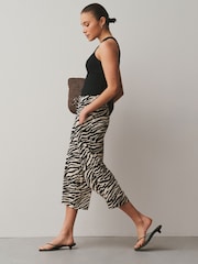 Black/Ecru Zebra Jersey Culottes - Image 2 of 7