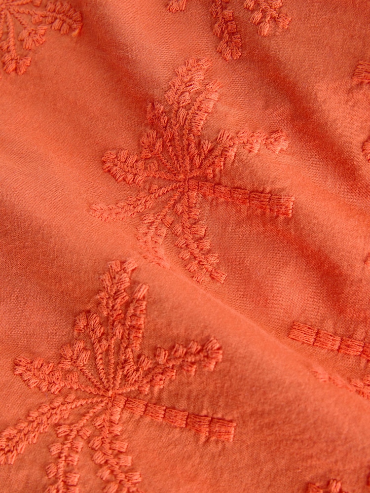 Orange - Bestickte Hose mit weitem Bein - Bild 8 von 8