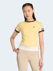 adidas Originals Yellow Layered Cali T-Shirt - Image 1 of 6