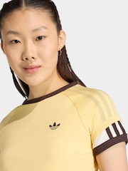 adidas Originals Yellow Layered Cali T-Shirt - Image 4 of 6