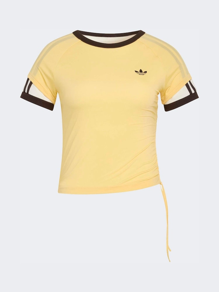 adidas Originals Yellow Layered Cali T-Shirt - Image 6 of 6