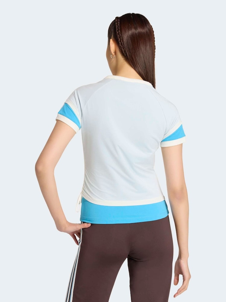 adidas Originals Blue Layered Cali T-Shirt - Image 2 of 6